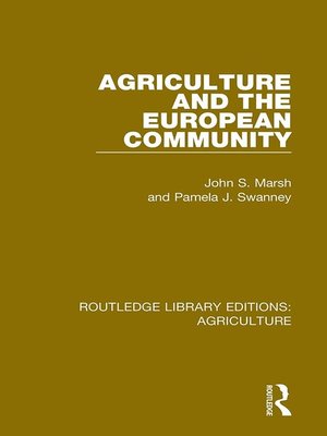 cover image of Agriculture and the European Community